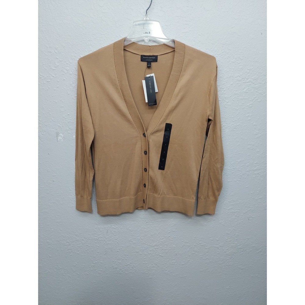 BANANA REPUBLIC Sweater Cardigan Womens Small Brown Forever Sweater NWT